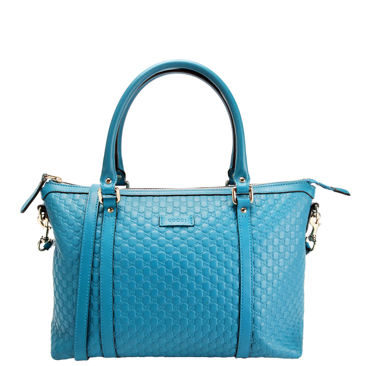 449656 Marguax Satchel Micrio Guccissima Teal | Keeks Designer Handbags