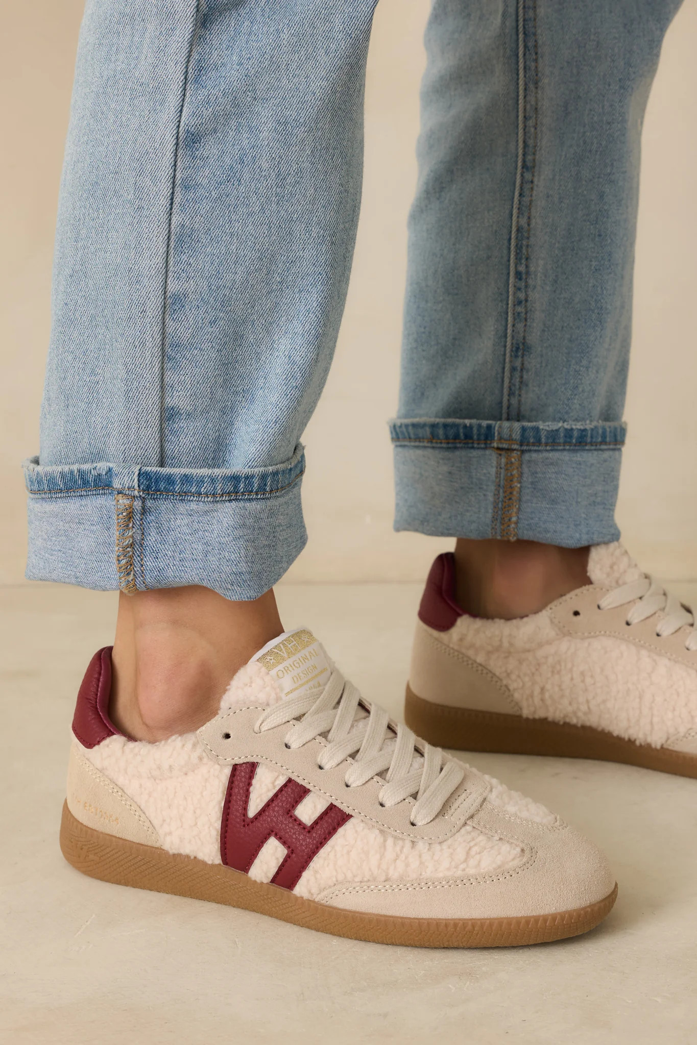 Vintage Havana Dreamer 1 Burgundy Sherpa Sneakers | Red Dress