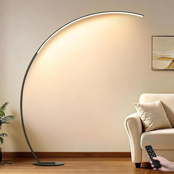Dimmable LED Lamps for Living Room with 3 Color Temperatures, Ultra Bright 2000LM Arc Floor Lamps... | Amazon (US)