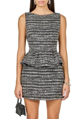 Endless Rose Women's Sequin Textured Peplum Top, Grey, Medium | Belk