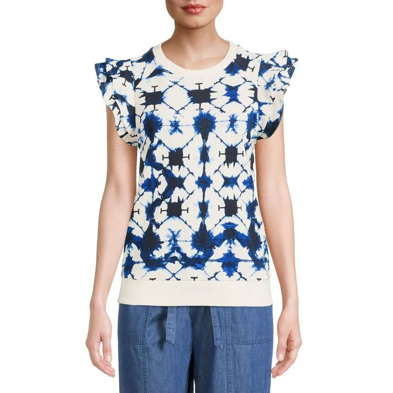The Get Women's Ruffle Sleeve Sweatshirt - Walmart.com | Walmart (US)