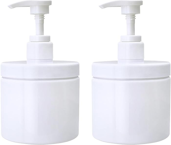 Cosywell Pump Bottle Dispenser Plastic Pump Bottles Refillable Bottles Wide Mouth Jar Style Empty... | Amazon (US)