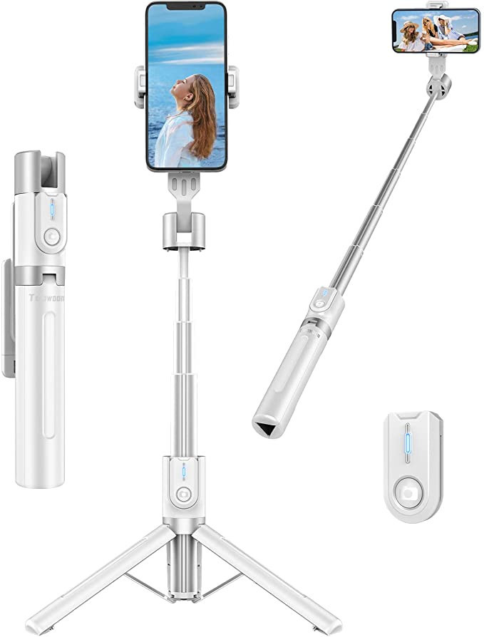 Tupwoon 43" Professional Selfie Stick & Phone Tripod, Portable Aluminum Alloy Bluetooth Selfie St... | Amazon (CA)