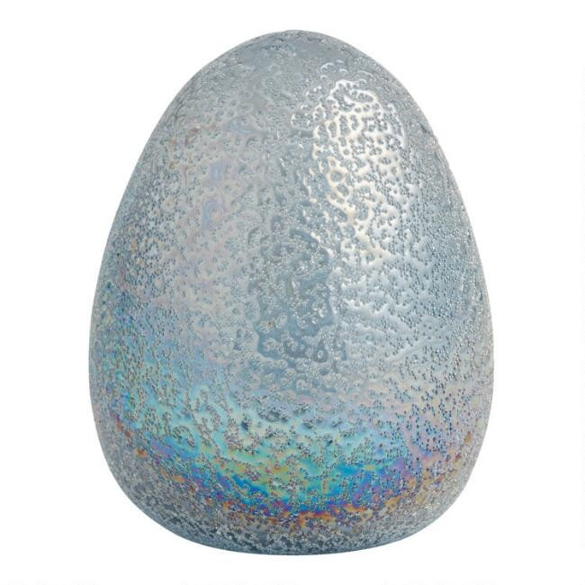 Pier Place Iridescent Glass Easter Egg Decor | World Market