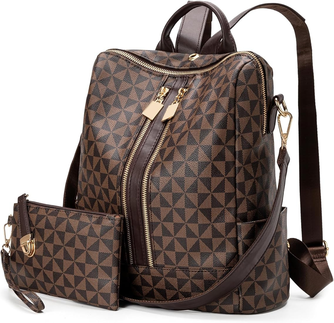 Womens Backpack Purse Leather Anti-theft Large Fashion Designer Travel Backpack Bag Men's Backpac... | Amazon (US)