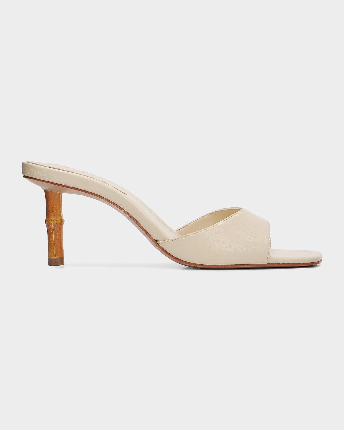 Leena 75MM Bamboo-Heel Leather Mules | Neiman Marcus