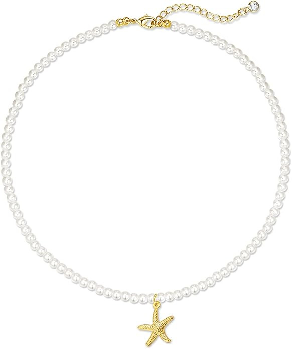 Zeffy Pearl Necklace 4MM/6MM/8MM Dainty Round Imitation Pearl Choker Necklace Wedding Pearl Neckl... | Amazon (US)