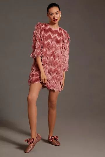 Hutch Fringed Chevron Dress | Anthropologie (US)