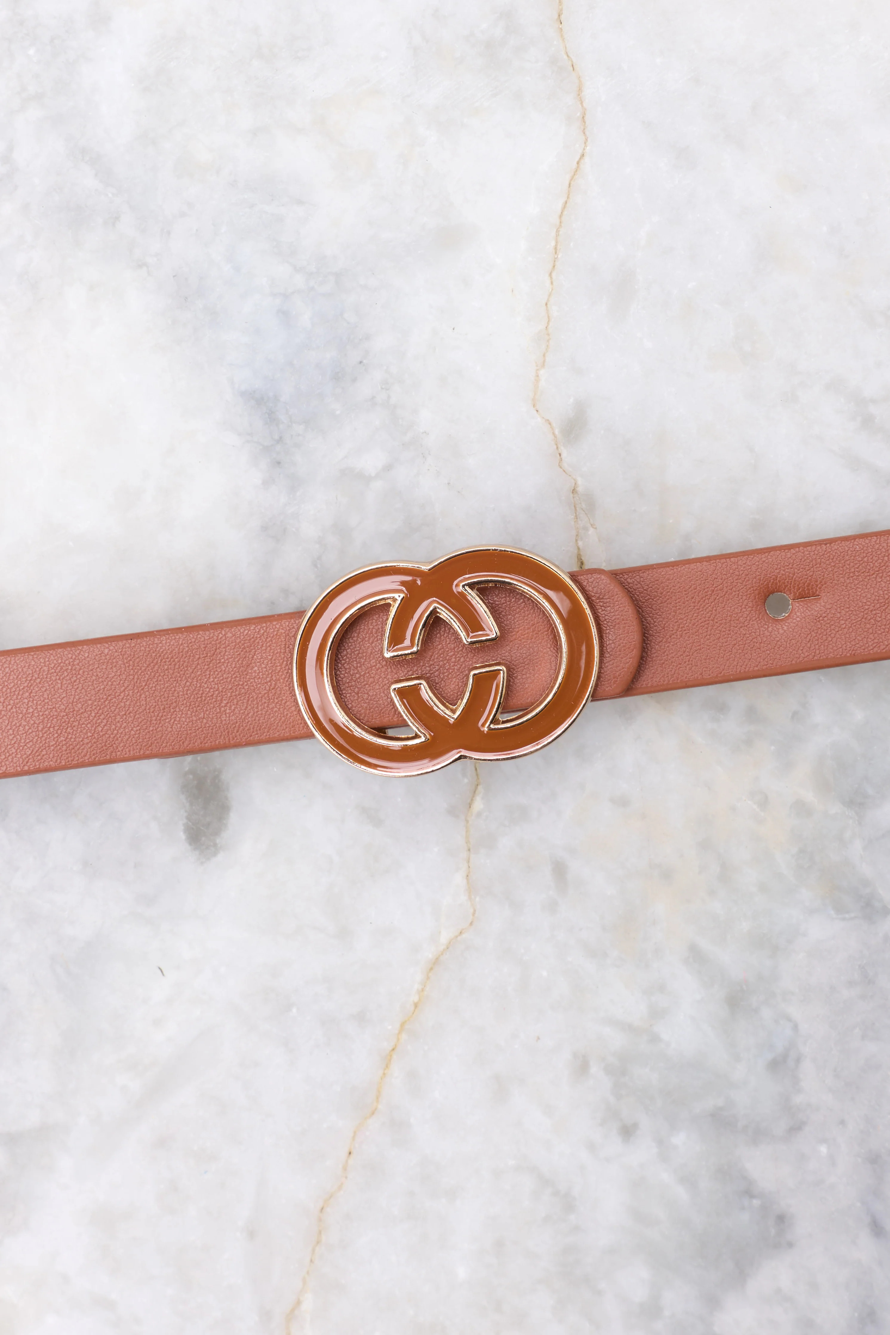 Proper Poise Cognac Belt | Red Dress 