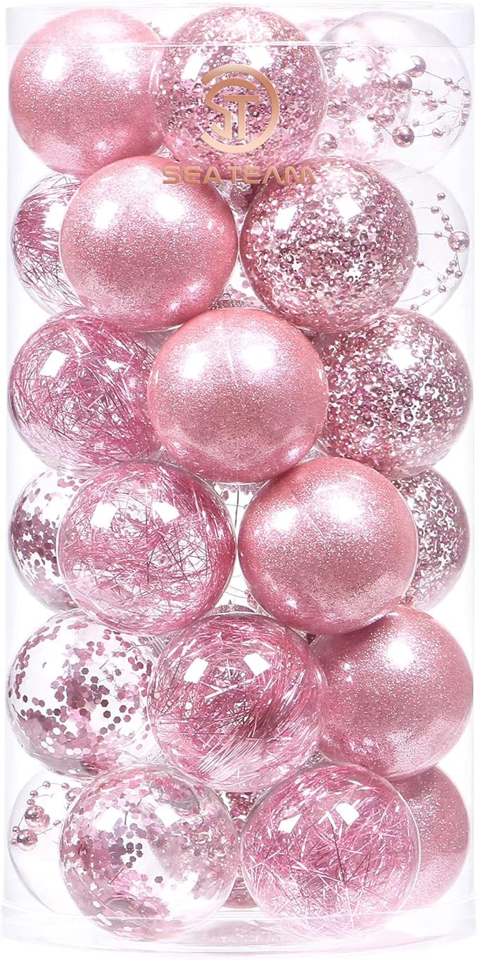 Sea Team 60mm/2.36" Shatterproof Clear Plastic Christmas Ball Ornaments Decorative Xmas Balls Bau... | Amazon (US)