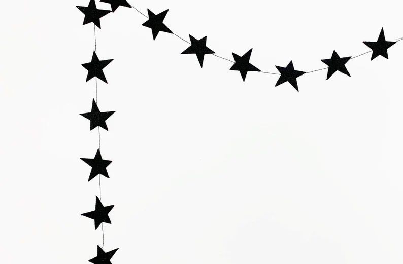 PRE-ORDER  Mini Black Felt Star Garland Bunting Banner | Etsy | Etsy (US)