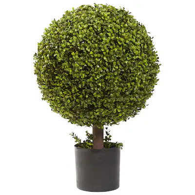 Nearly Natural 27-Inches Green Indoor Floor Boxwood Artificial tree | Lowe's