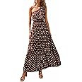 PRETTYGARDEN Women's Summer Floral One Shoulder Maxi Dress Knot Ruffle Boho Beach Vacation Weddin... | Amazon (US)