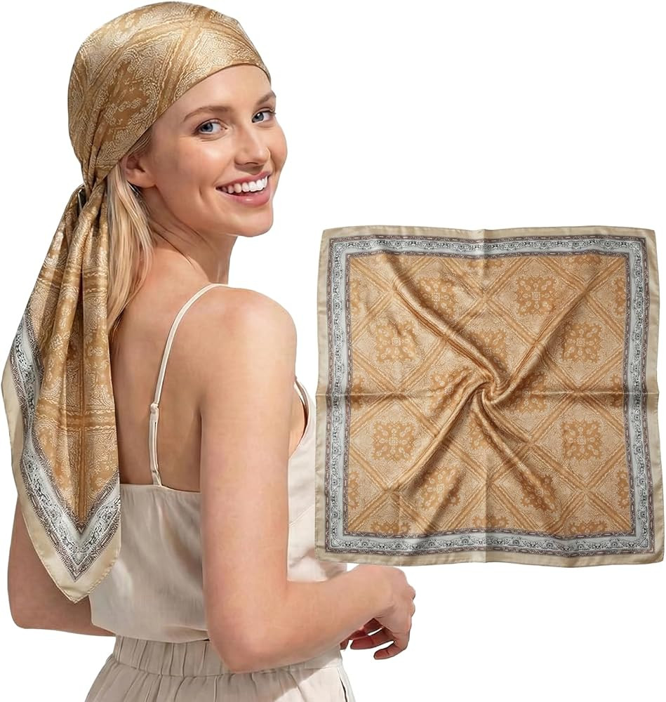 RIIQIICHY Head Scarf for Women Like Silk Satin Scarf for Hair Wrapping at Night Bandana Square Sc... | Amazon (US)