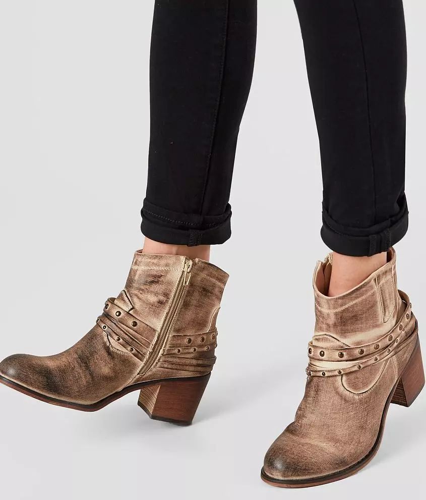 Studded Faux Leather Ankle Boot | Buckle