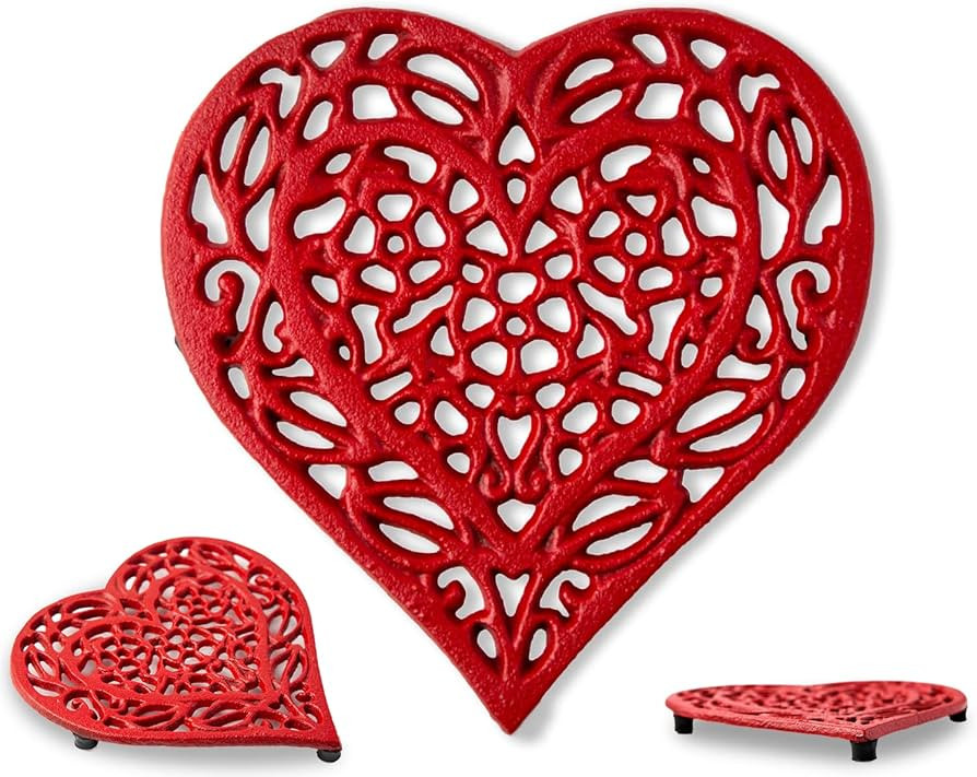 Cast Iron Heart Trivet | Decorative Cast Iron Trivet for Kitchen Or Dining Table | Vintage Design... | Amazon (CA)