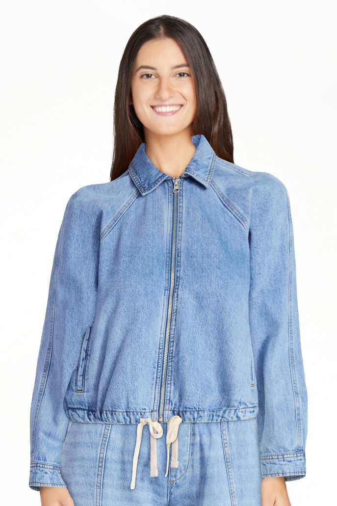 Scoop Women's and Women's Plus Denim Bomber Jacket, Midweight, Sizes XS-4X | Walmart (US)
