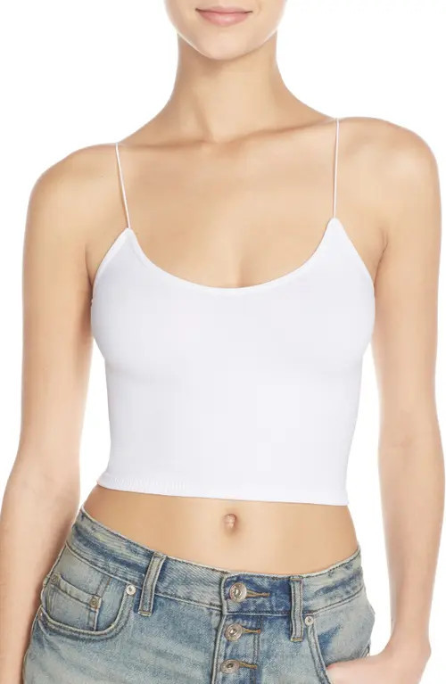 Free People Intimately FP Crop Camisole in White at Nordstrom, Size X-Small | Nordstrom