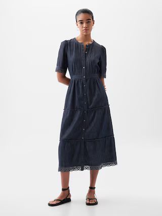 Lace Denim Midi Dress | Gap (CA)