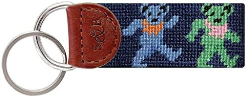 Smathers & Branson Dancing Bears Needlepoint Key Fob with Hand-Stitched Keychain | Premium Leathe... | Amazon (US)