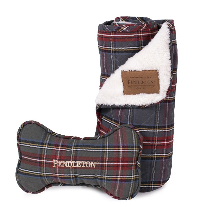 Pendleton Plaid Pet Throw & Bone Toy Combo | Williams-Sonoma