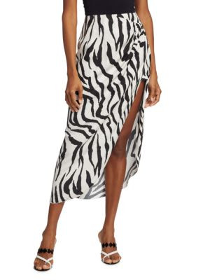 Greg Zebra Draped Midi Skirt | Saks Fifth Avenue OFF 5TH