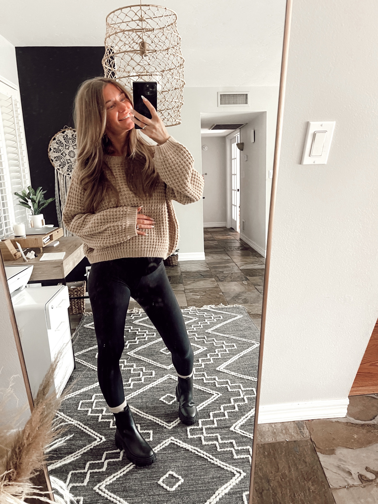 Saturdays run around bump fit! All are ON SALE during BFCM! I sized up in my sweater from a S to a L for an oversized bump fit look! 

#LTKbump #LTKsalealert #LTKSeasonal