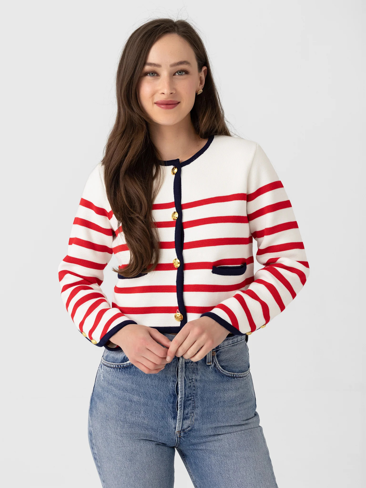 ECHE
                      
                     Women's Stripe Cardigan | Saint Bernard
