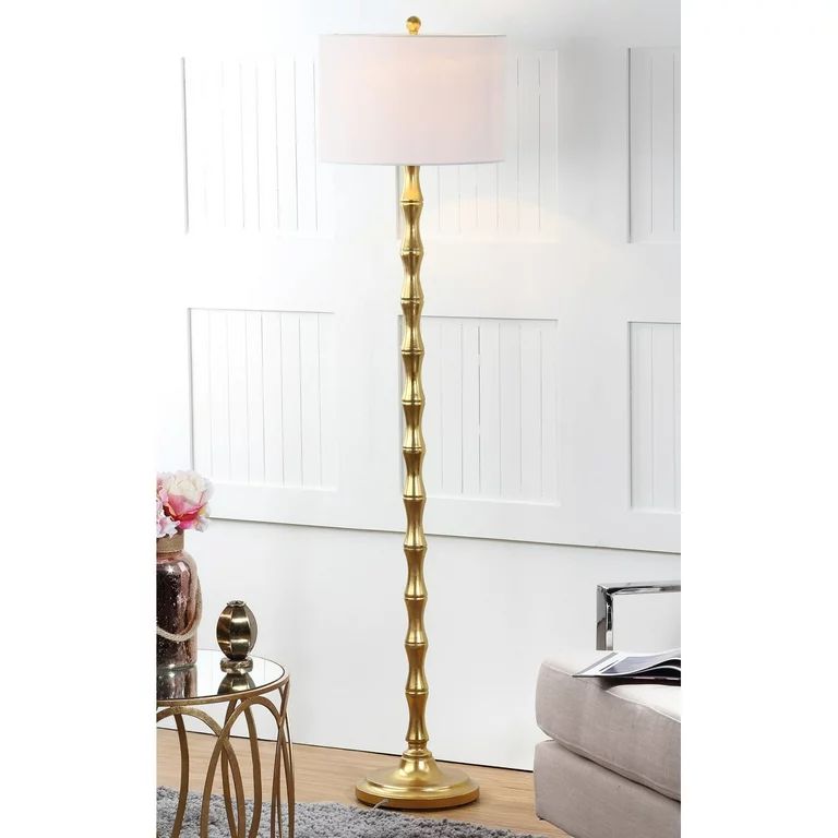 SAFAVIEH Aurelia 63.5 in. H Floor Lamp, Antique Gold/Off-White Shade | Walmart (US)