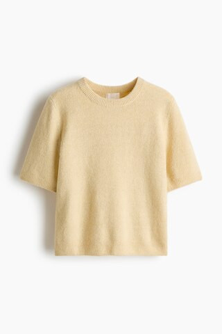 H & M - Fine-knit T-shirt - Yellow | H&M (UK, MY, IN, SG, PH, TW, HK)