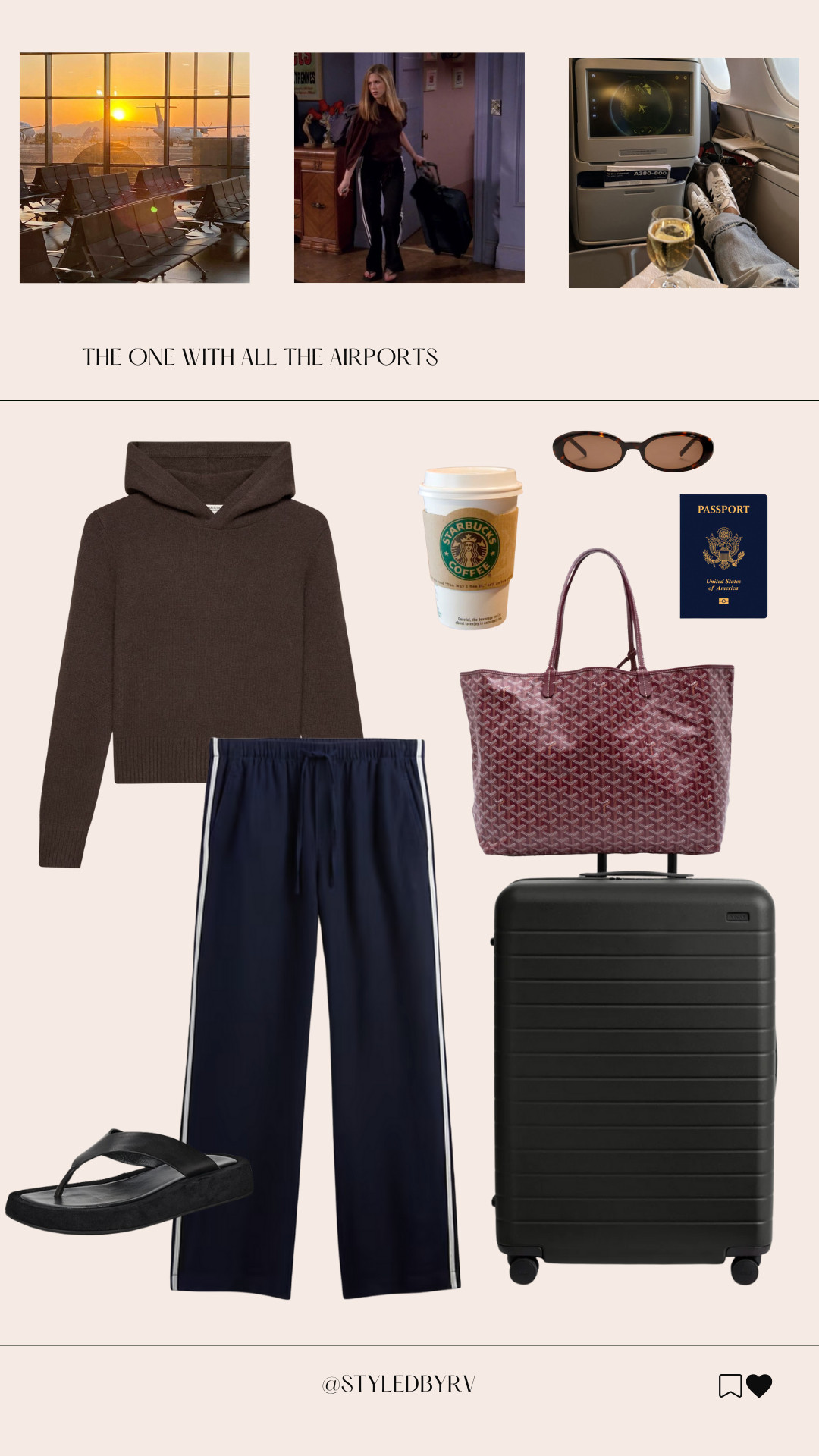 Rachel Green Inspired Look: Travel Day 💼🎧✈️☁️🥂 

 #LTKStyleTip #LTKTravel