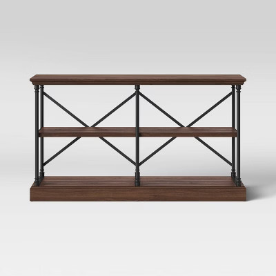 Conway 2 Shelf Wood Horizontal Bookcase with Cast Iron Frame - Threshold™ | Target