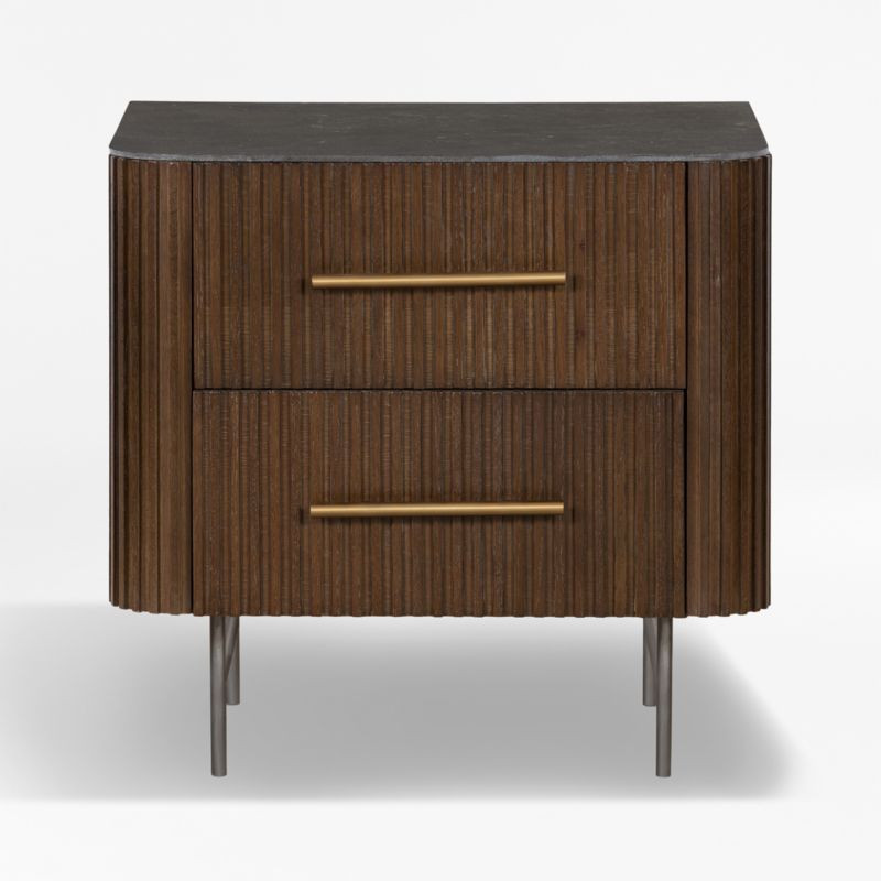 Baylor 26" Brown Oak Nightstand | Crate & Barrel | Crate & Barrel