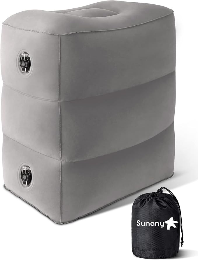 Sunany Inflatable Foot Rest Pillow for Travel, Kids/Adults Airplane Travel Pillow-Adjustable Heig... | Amazon (US)