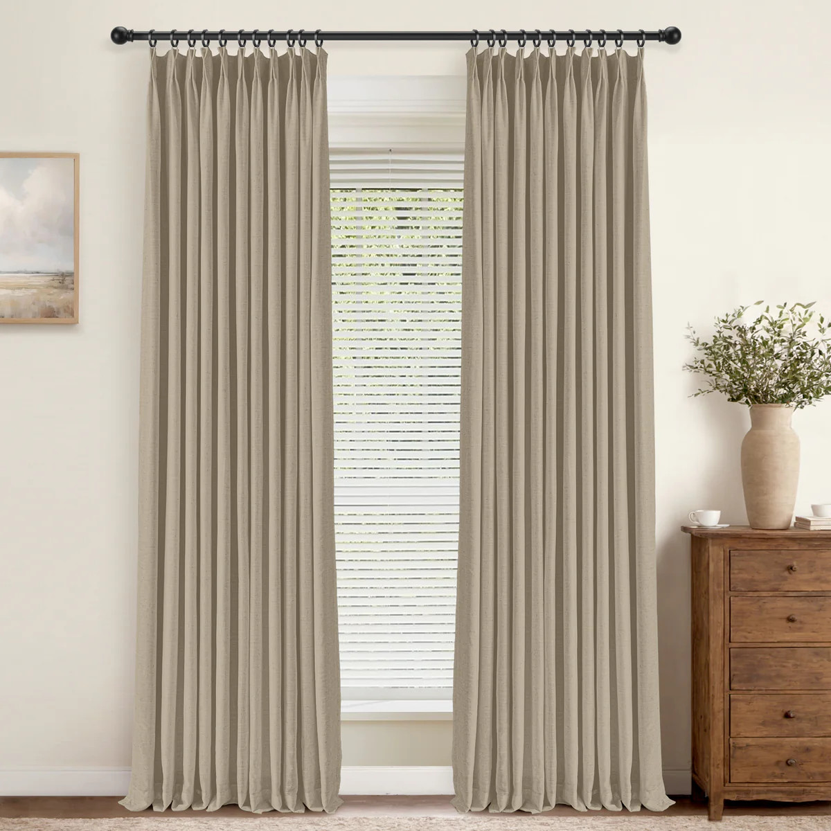 Luxe Linen Sheer Curtains Drape Pleated | Homerilla