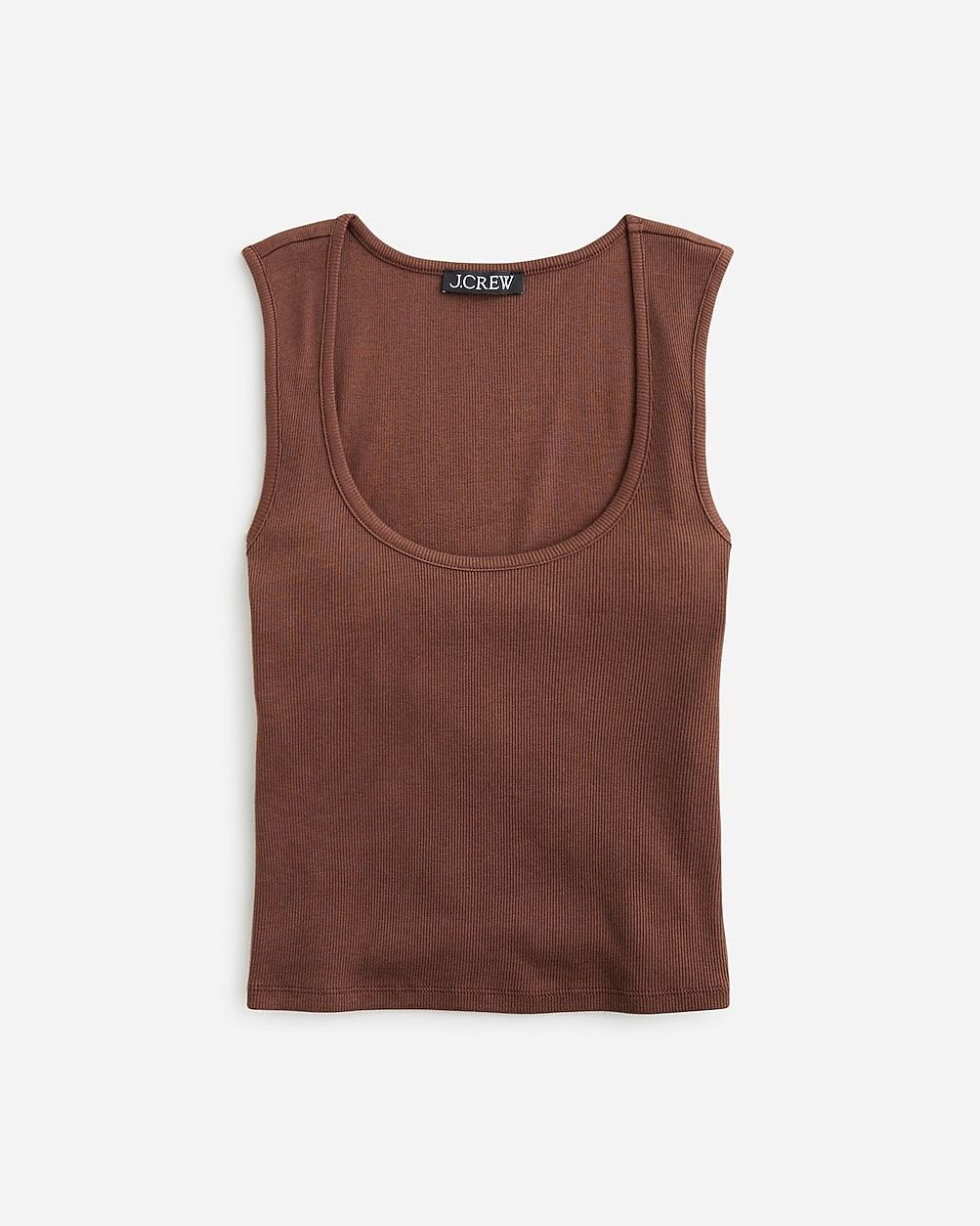 Cropped fine rib scoopneck tank top | J. Crew US