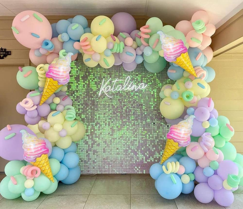 Pastel Balloons Garland Arch Kit 143pcs Macaron Rainbow Balloons Birthday Party Background Decora... | Amazon (US)