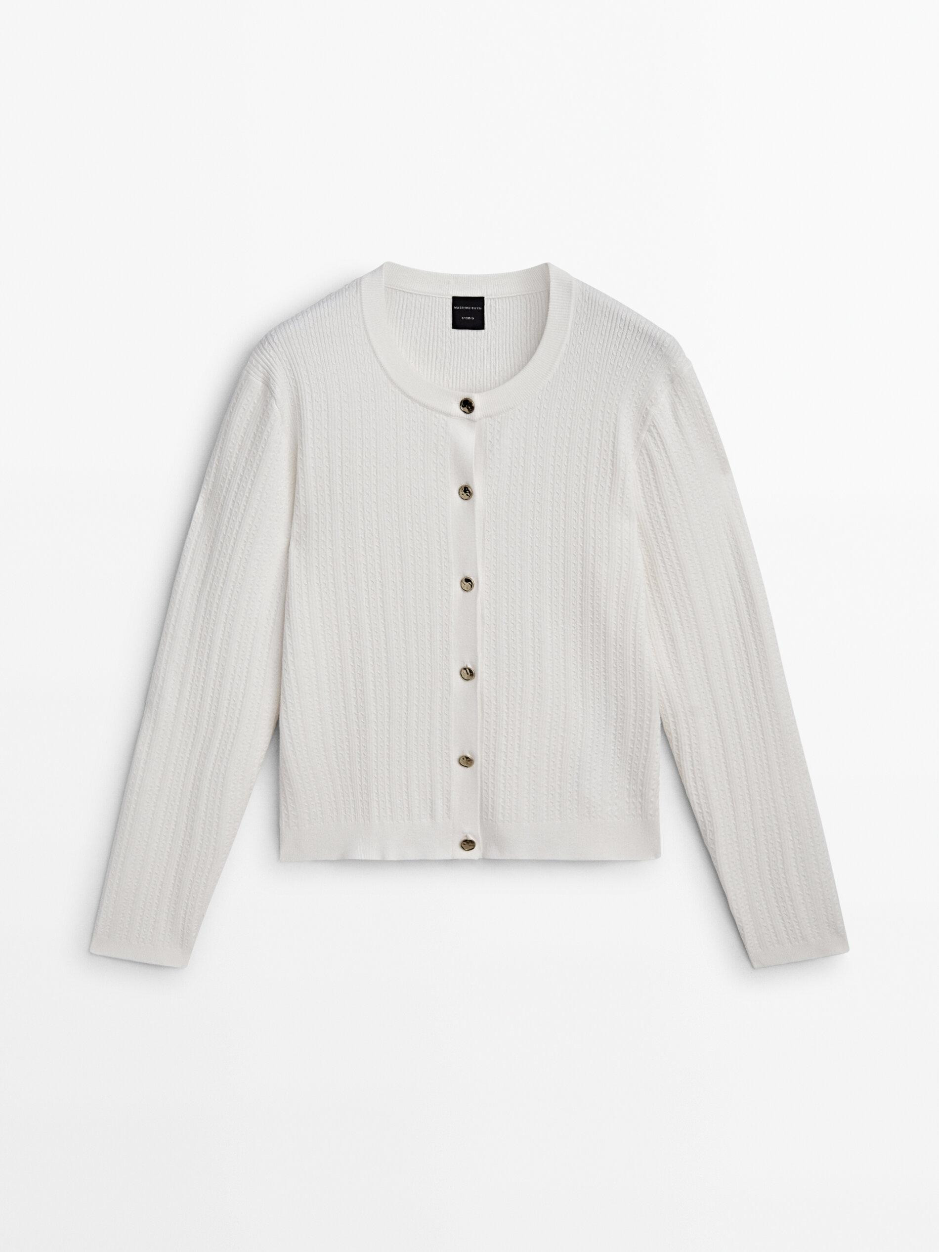Strickcardigan mit Strukturmuster – Studio | Massimo Dutti DE