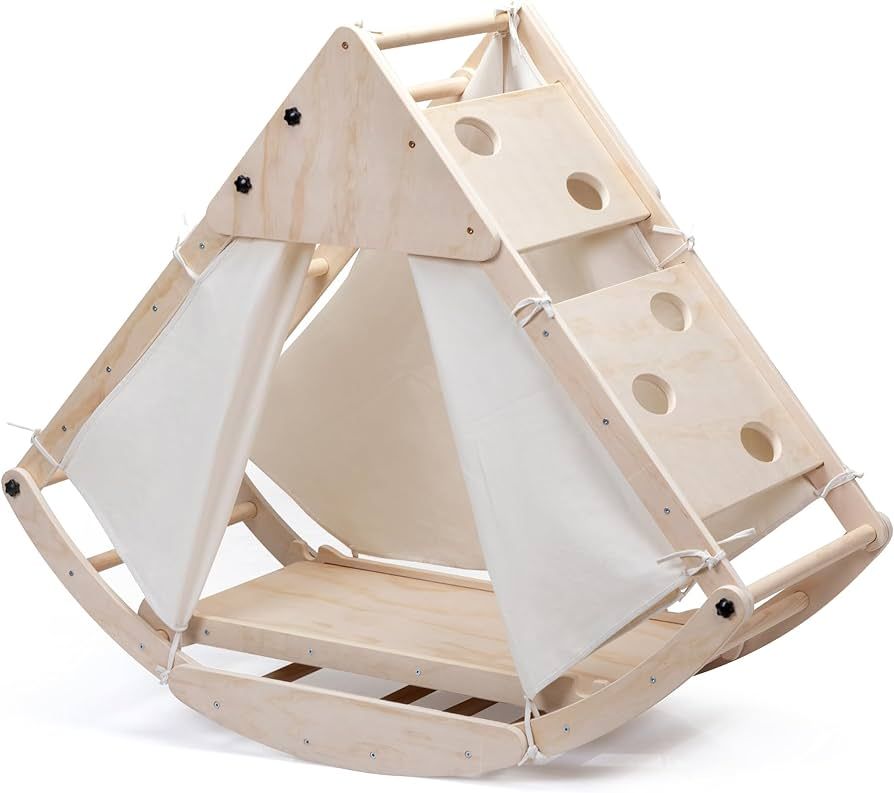 Amazon.com: Nyeekoy 8 in 1 Pikler Triangle Set with Slide Arch Climber Rocker, Montessori Kids Cl... | Amazon (US)