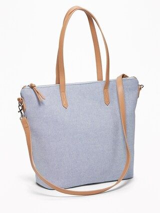 Chambray Canvas Tote for Women | Old Navy US