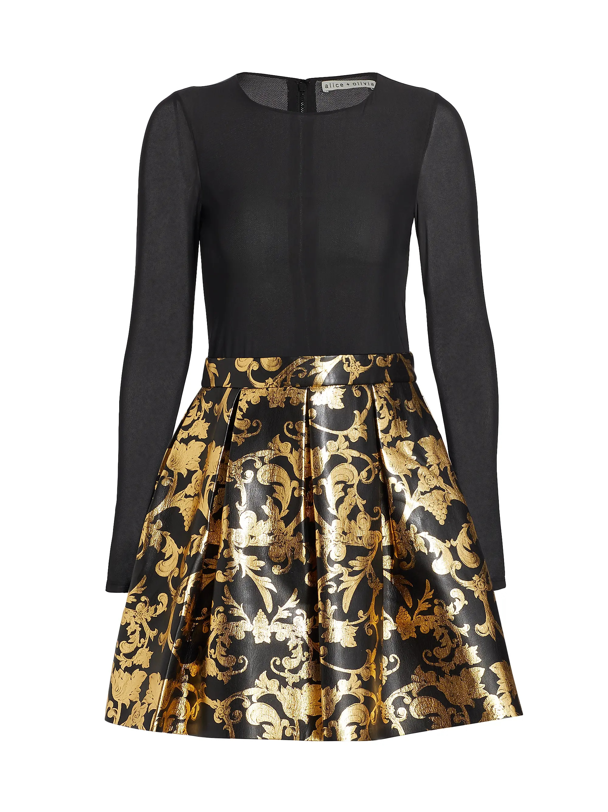 Chara Mesh & Vegan Leather Minidress | Saks Fifth Avenue