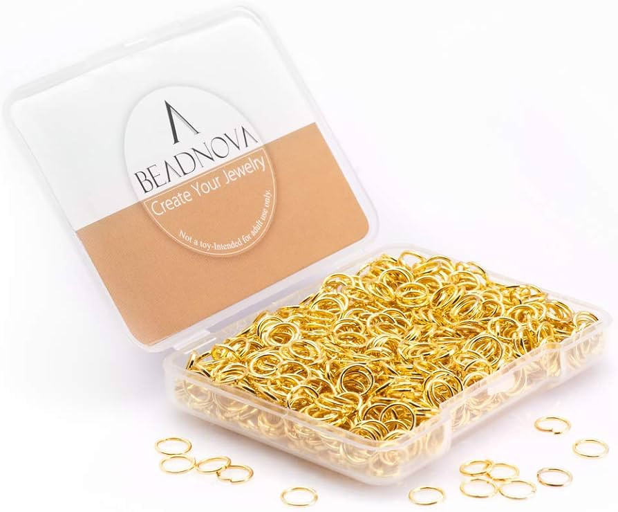 BEADNOVA 6mm Jump Rings Gold Jump Rings for Keychains Jewelry Making for Necklace Repair (300Pcs) | Amazon (US)