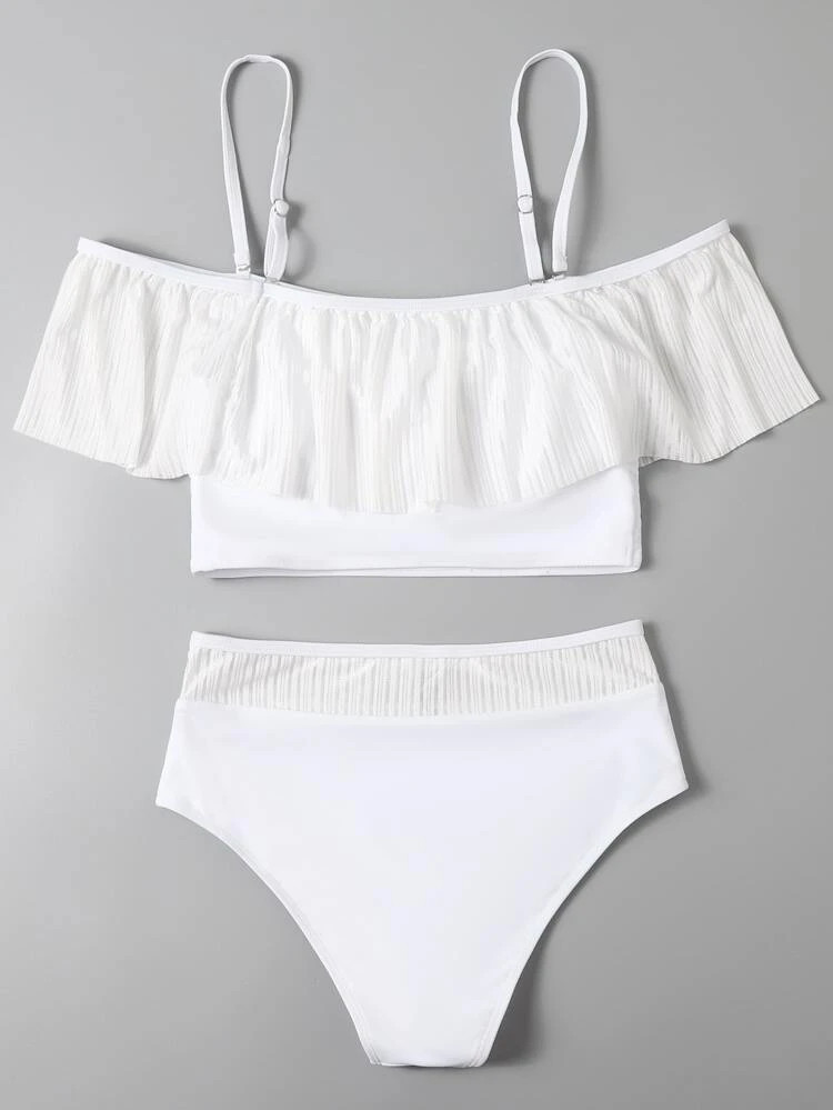 Flounce High Waisted Bikini Swimsuit | SHEIN