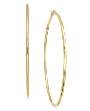Essentials Extra Large Gold Plated Wire Tube Large Hoop Earrings | Macys (US)