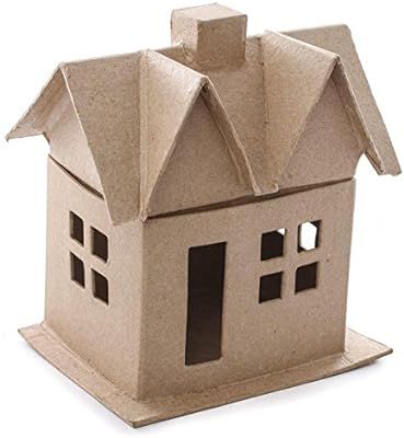 Factory Direct Craft Ready to Decorate 6 Inch Paper Mache Houses | Amazon (US)