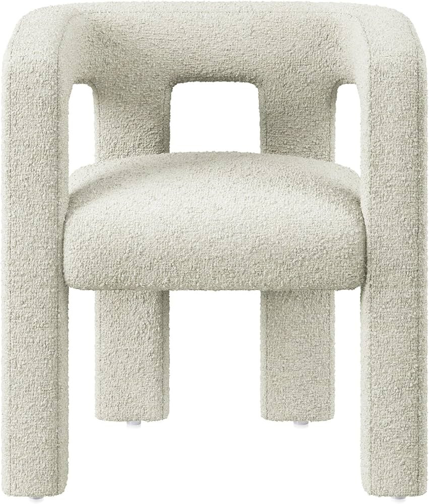 BELLEZE Modern Boucle Dining Chair, Linen Barrel Dining Chair with Sidearms and Back, Minimalist ... | Amazon (US)