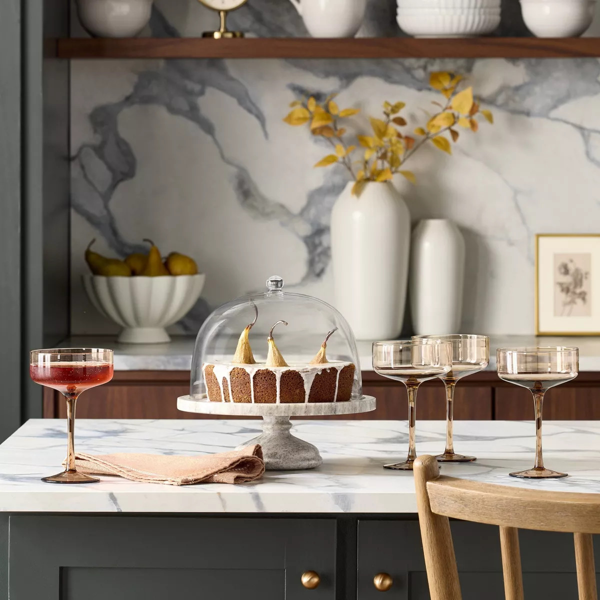 Marble Covered Dessert Stand Warm Gray - Hearth & Hand™ with Magnolia | Target