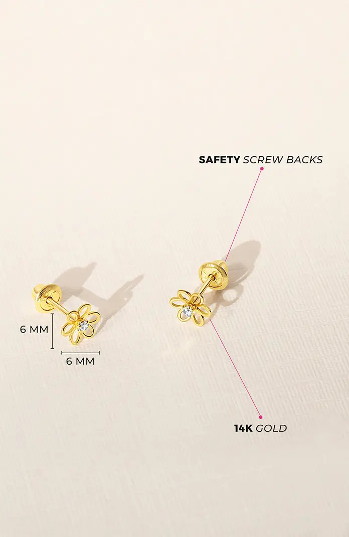 In Season Jewelry 14k Jeweled Open Flower Earrings | Nordstrom | Nordstrom