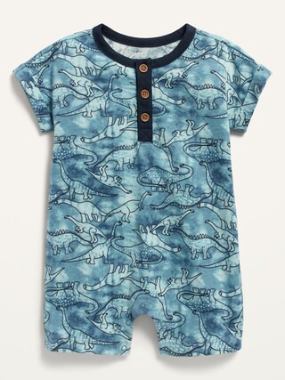 Short-Sleeve Printed Henley One-Piece for Baby | Old Navy (US)