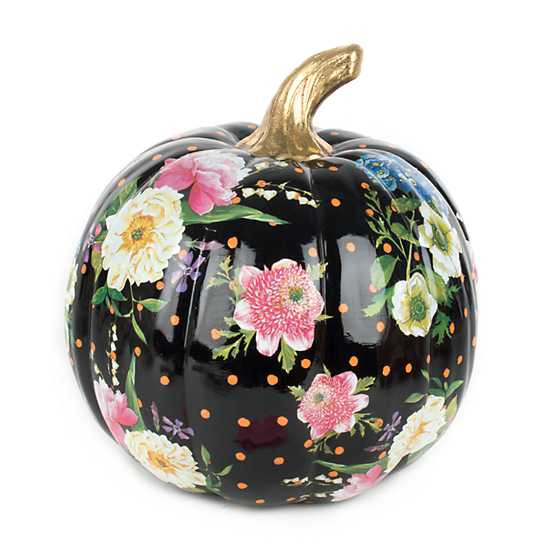 Flower Market Pumpkin - Medium - Black | MacKenzie-Childs
